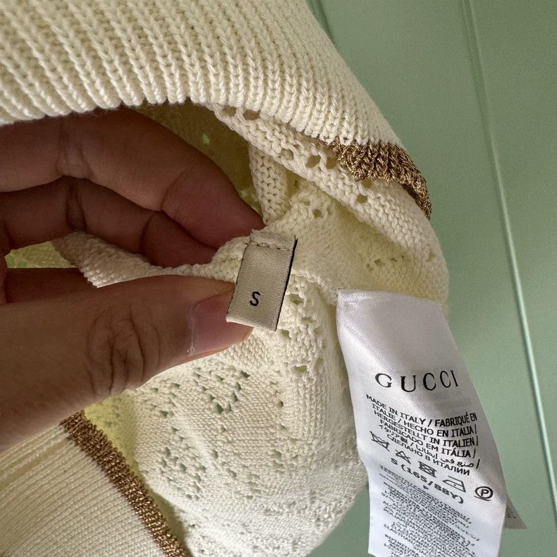 Gucci Gucci Beige Knit Tank Top with Stripes - dmc Size S / US 4 / IT 40 - 6 Thumbnail