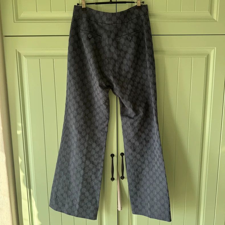 Gucci Gucci Grey Logo Print Wide-Leg Pants - dmc Size 40" / US 18 - 2 Thumbnail