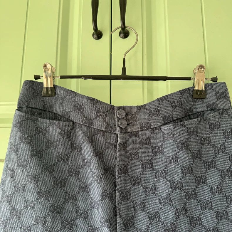 Gucci Gucci Grey Logo Print Wide-Leg Pants - dmc Size 40" / US 18 - 5 Thumbnail