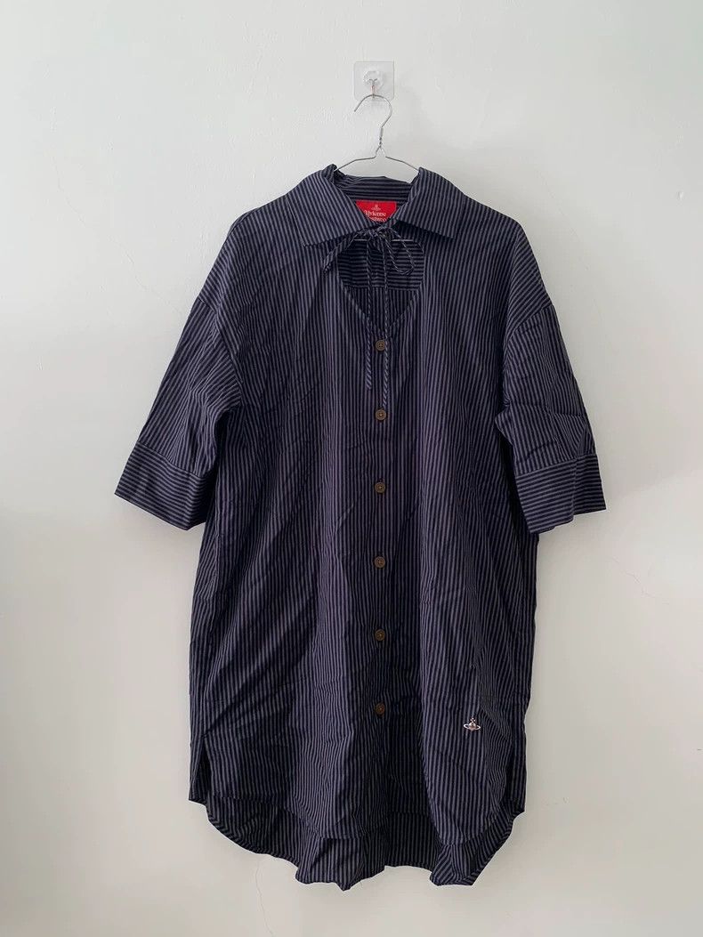 Vivienne Westwood Vivienne Westwood Blue Stripe Shirt Dress - dmc Size M / US 6-8 / IT 42-44 - 4 Thumbnail