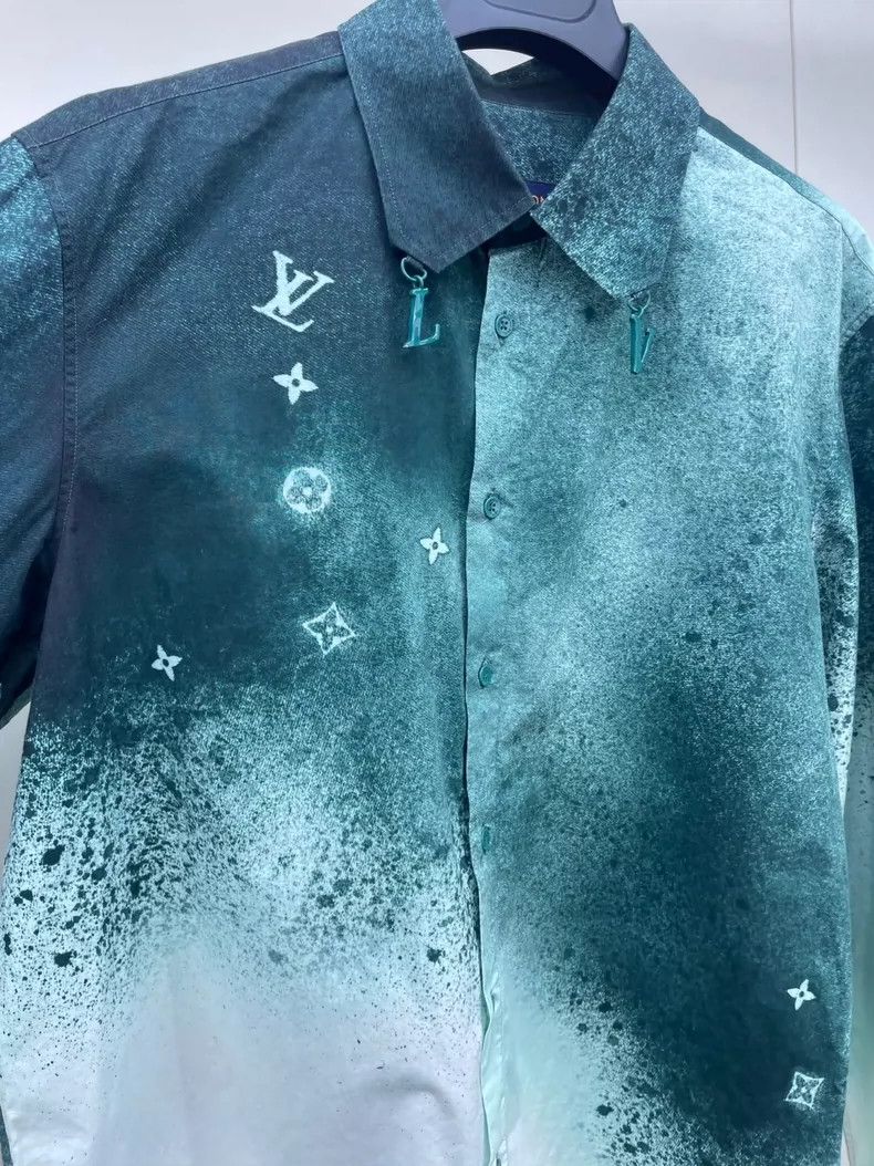 Louis Vuitton LV Green Tie-Dye Gradient Long-Sleeve Shirt - dmc Size M / US 6-8 / IT 42-44 - 5 Thumbnail
