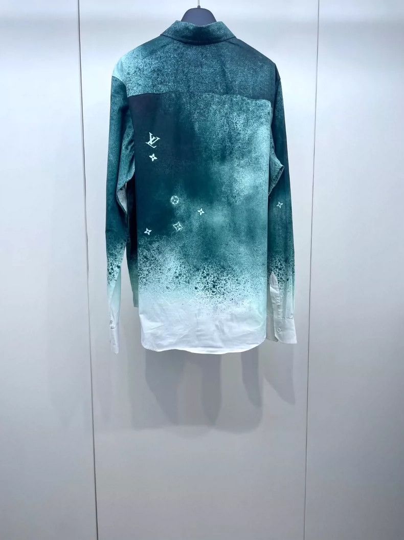 Louis Vuitton LV Green Tie-Dye Gradient Long-Sleeve Shirt - dmc Size M / US 6-8 / IT 42-44 - 2 Thumbnail
