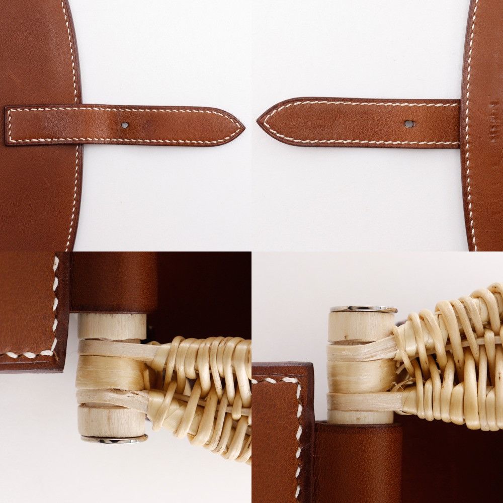 Hermes Hermes Hermes Fishing Basket Leather×Willow 2way Shoulder Bag Leather Shoulder Bag Size ONE SIZE - 14 Thumbnail
