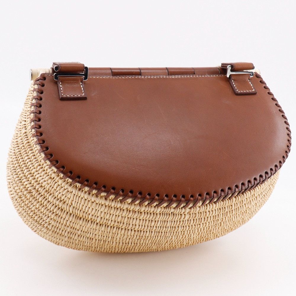 Hermes Hermes Hermes Fishing Basket Leather×Willow 2way Shoulder Bag Leather Shoulder Bag Size ONE SIZE - 3 Thumbnail
