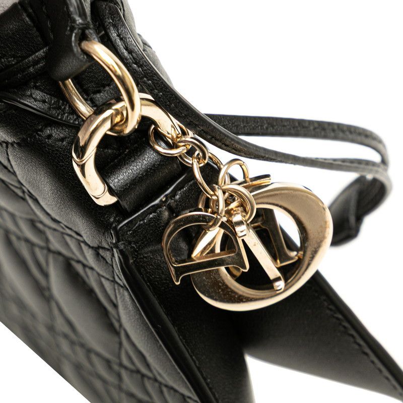 Dior Dior Dior Lady Dior Mini Cannage Lambskin 2way Bag Leather Handbag Size ONE SIZE - 4 Thumbnail
