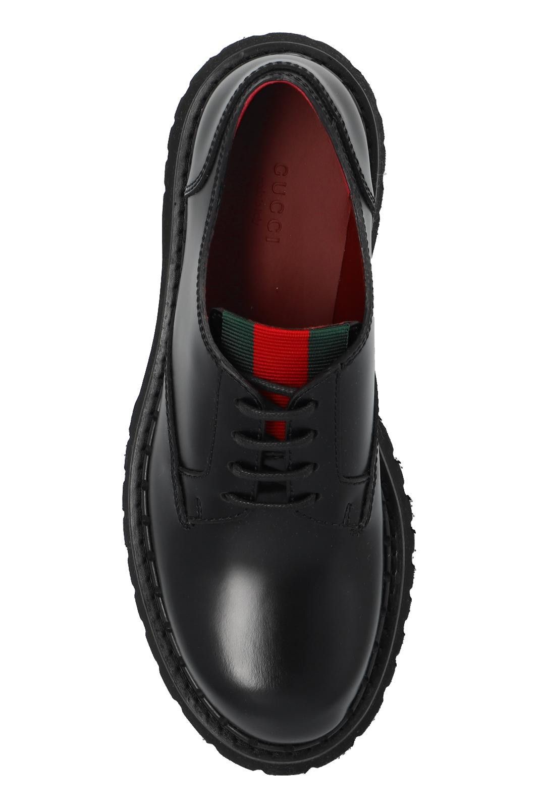 Gucci Gucci Web Lace Up Leather Shoes SIZE 37 Size ONE SIZE - 3 Thumbnail