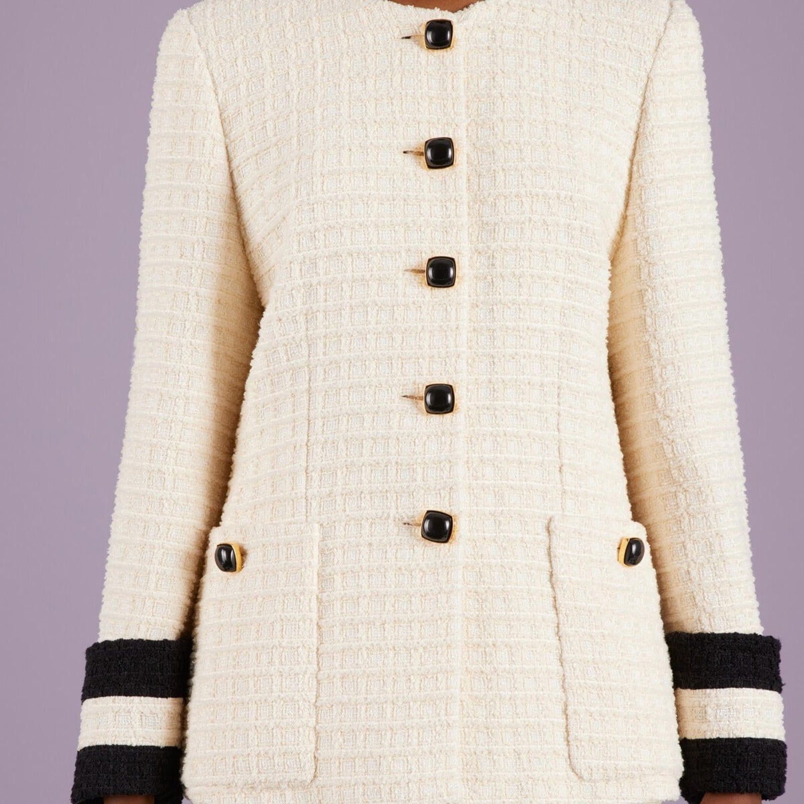 Gucci Gucci Tweed Collarless Jacket SIZE 38 Size ONE SIZE - 2 Thumbnail