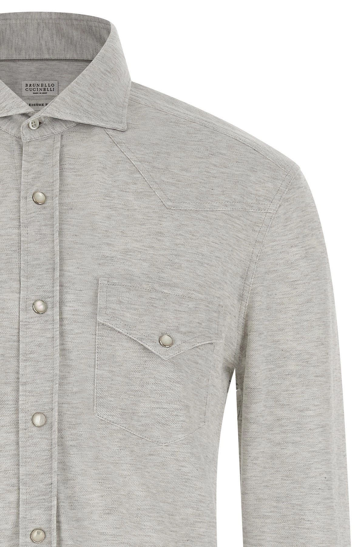 Brunello Cucinelli Piqué cotton shirt Size US XL / EU 56 / 4 - 4 Thumbnail