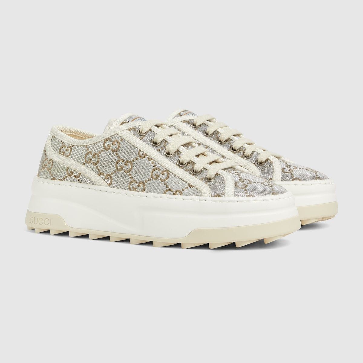Gucci Gucci Metallic silver GG canvas Sneakers SIZE 39 Size ONE SIZE - 2 Thumbnail