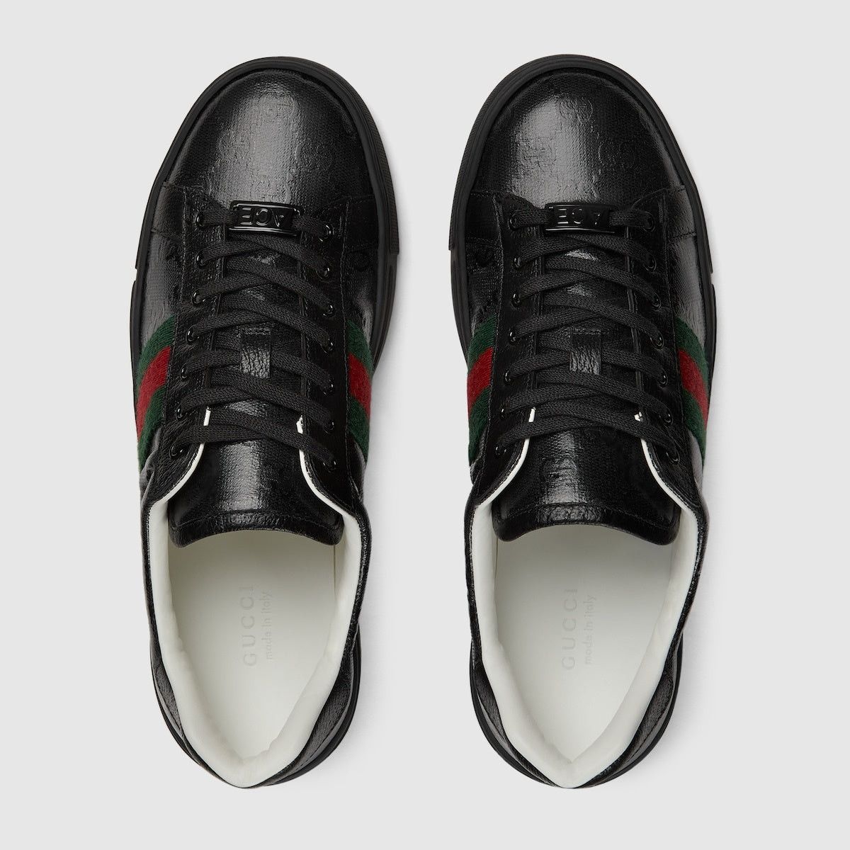 Gucci Gucci Ace Web Leather Sneakers SIZE 37 Size ONE SIZE - 3 Thumbnail