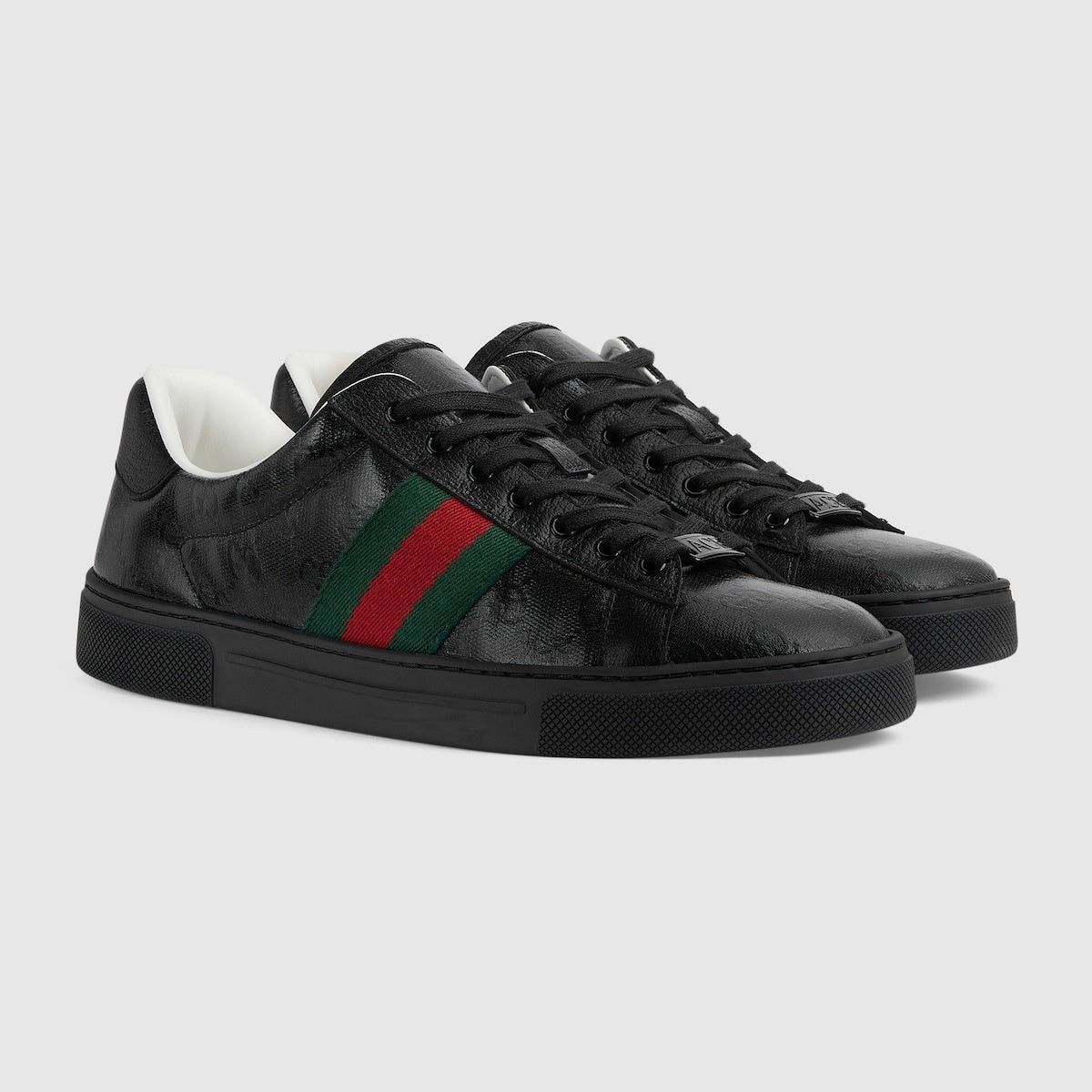 Gucci Gucci Ace Web Leather Sneakers SIZE 35.5 Size ONE SIZE - 2 Thumbnail
