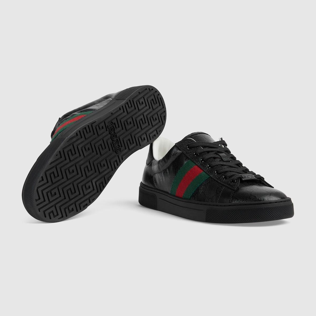 Gucci Gucci Ace Web Leather Sneakers SIZE 37.5 Size ONE SIZE - 4 Thumbnail