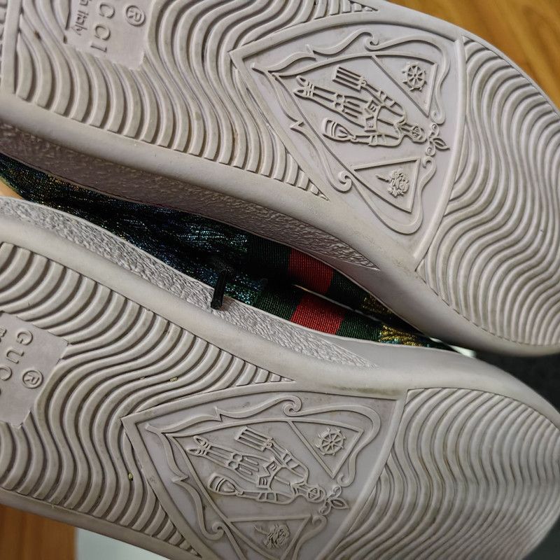 Gucci Gucci Floral Embroidery Casual Sneakers in Dark Green Size US 5.5 / EU 38 - 6 Thumbnail