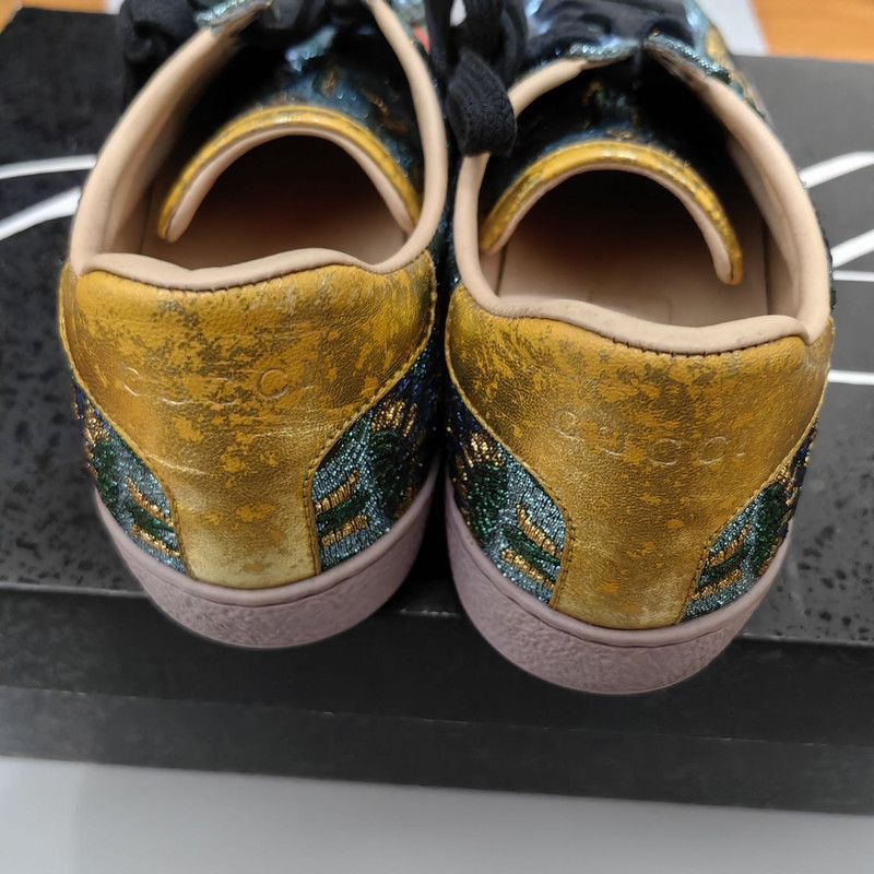 Gucci Gucci Floral Embroidery Casual Sneakers in Dark Green Size US 5.5 / EU 38 - 3 Thumbnail