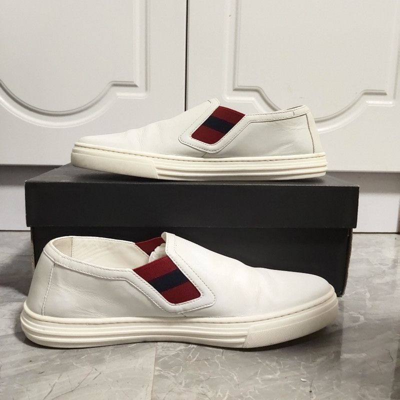 Gucci Gucci Leather Low-Top Fashion Sneakers in Red and White Size US 7.5 / EU 40-41 - 11 Thumbnail