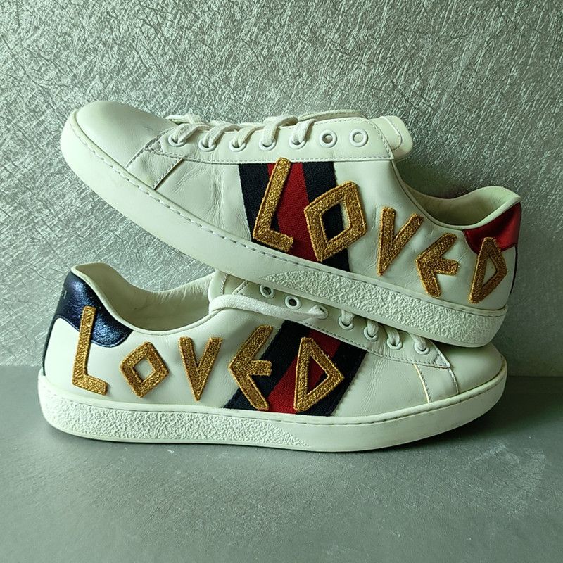 Gucci Gucci Ace Loved Embroidered Fashion Sneakers Size US 8 / EU 41 - 8 Thumbnail