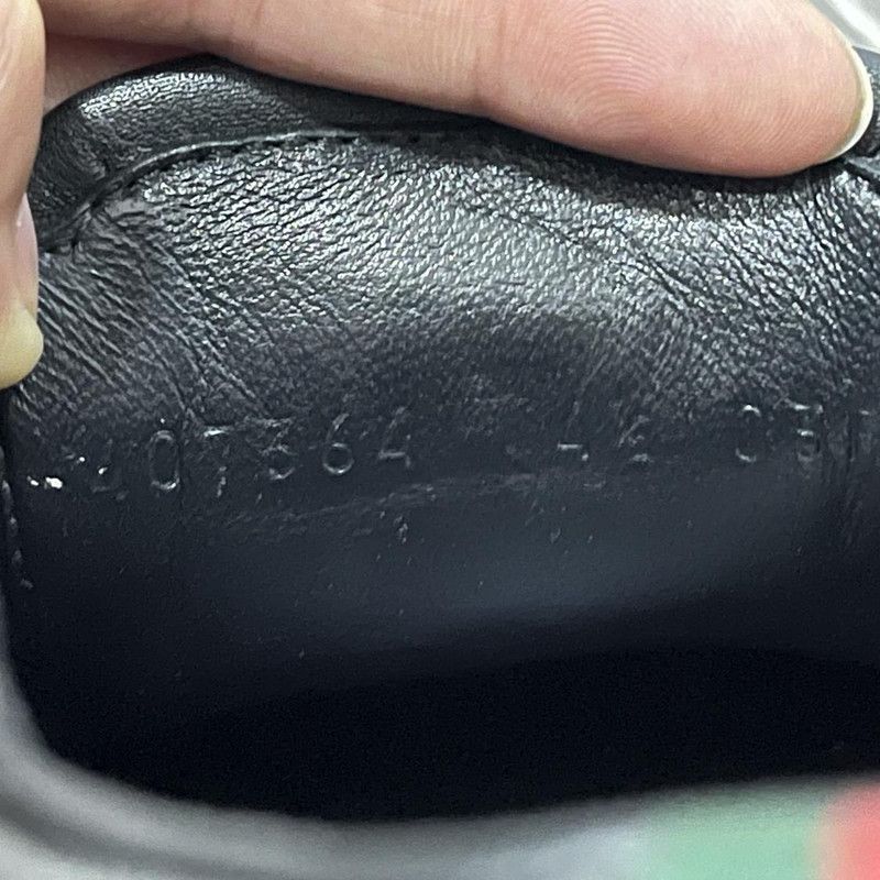 Gucci Gucci Black Leather Slip-On Sneakers with Bee Embroidery Size US 5.5 / EU 38 - 9 Thumbnail