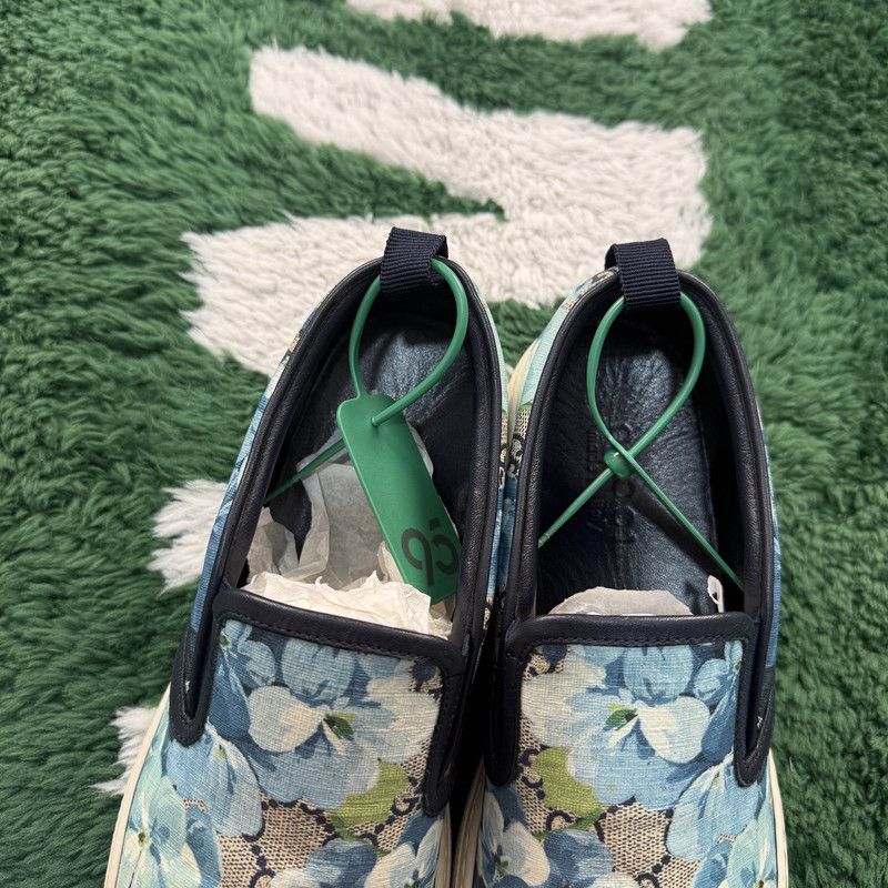 Gucci Gucci Blue Floral Slip-On Sneakers for Men Size US 9.5 / EU 42-43 - 7 Thumbnail