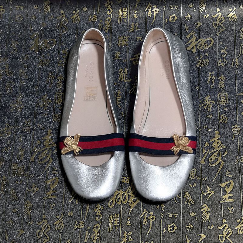 Gucci Gucci Silver Bee Ballet Flats Size US 7.5 / EU 40-41 - 2 Thumbnail