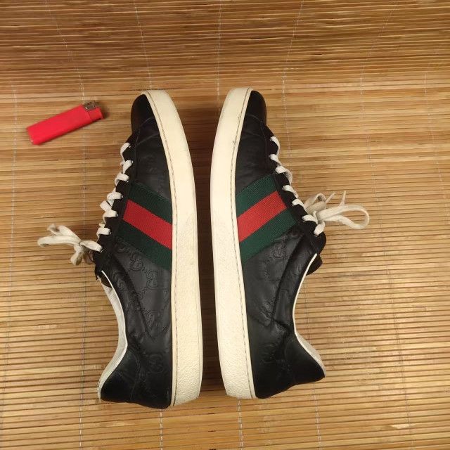 Gucci Gucci ACE Signature Black Casual Sneakers for Men Size US 9.5 / EU 42-43 - 6 Thumbnail