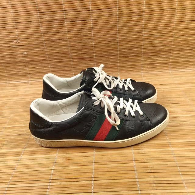 Gucci Gucci ACE Signature Black Casual Sneakers for Men Size US 9.5 / EU 42-43 - 8 Thumbnail