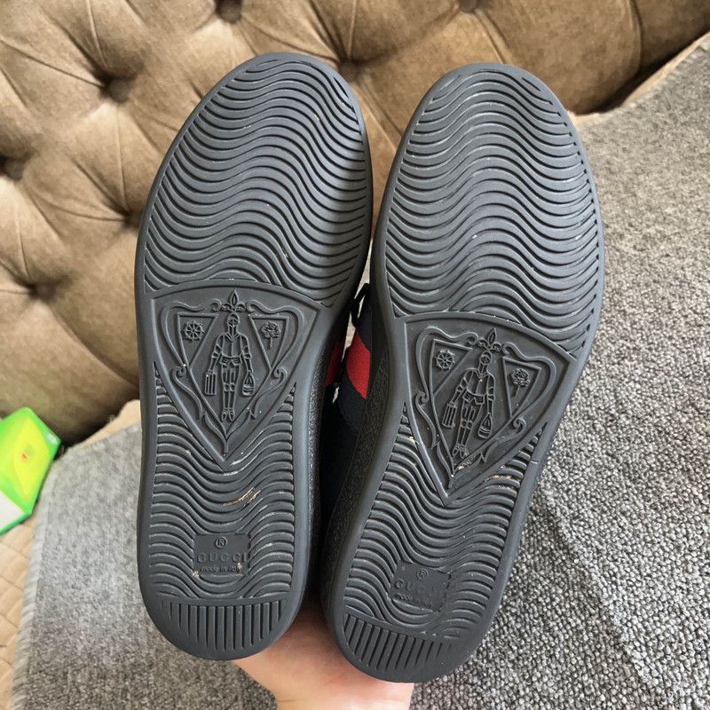 Gucci Gucci Ace Black Sneakers with Bee Embroidery Size US 7.5 / EU 40-41 - 4 Thumbnail