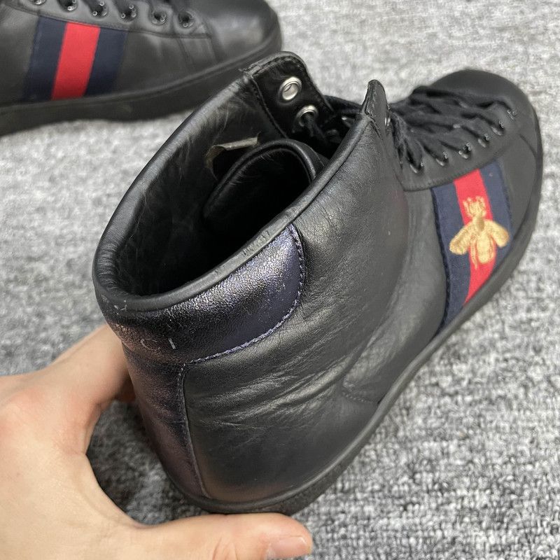 Gucci Gucci Ace Leather High-Top Sneakers for Men Size US 8.5 / EU 41-42 - 8 Thumbnail