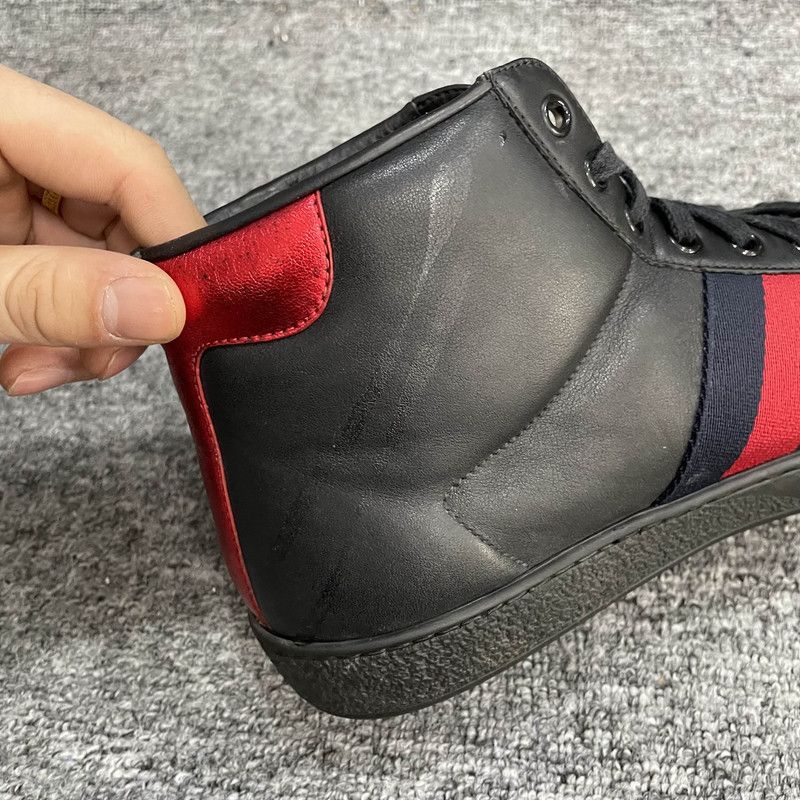 Gucci Gucci Ace Leather High-Top Sneakers for Men Size US 8.5 / EU 41-42 - 6 Thumbnail