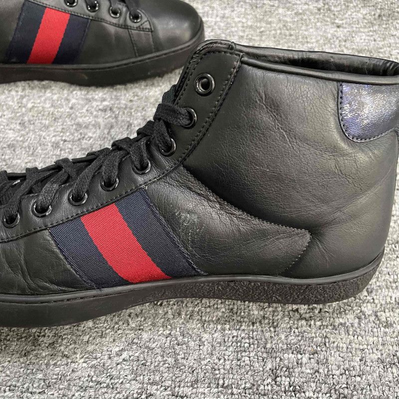 Gucci Gucci Ace Leather High-Top Sneakers for Men Size US 8.5 / EU 41-42 - 7 Thumbnail