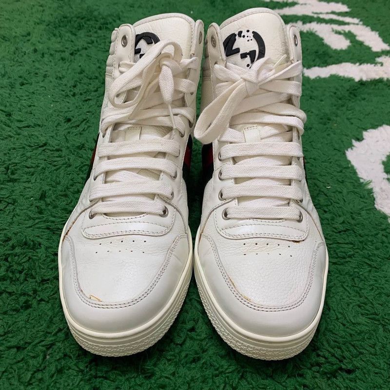 Gucci Gucci White Leather Stylish High Top Sneakers Size US 8.5 / EU 41-42 - 2 Thumbnail