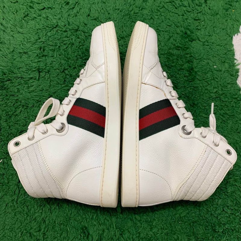 Gucci Gucci White Leather Stylish High Top Sneakers Size US 8.5 / EU 41-42 - 6 Thumbnail