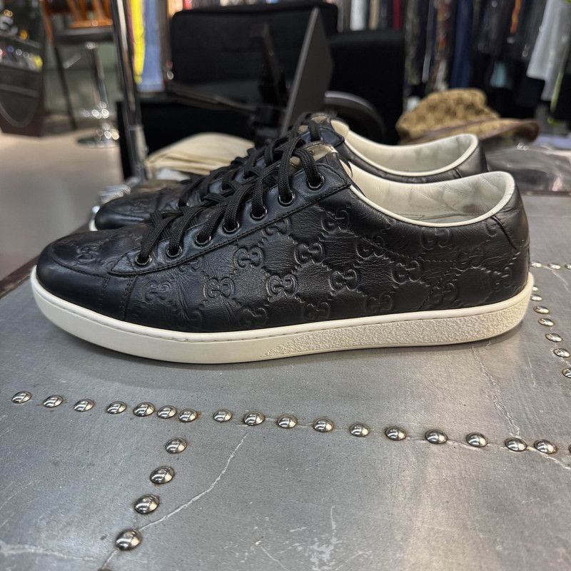 Gucci Gucci Brooklyn Black Leather Sneakers for Men Size US 9 / EU 42 - 7 Thumbnail