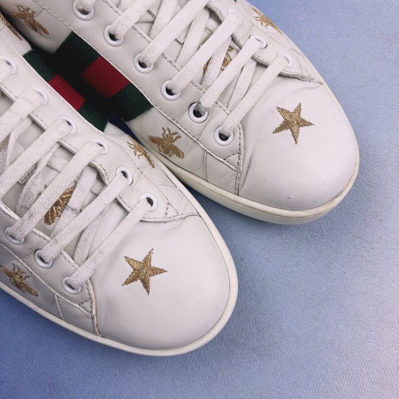 Gucci Gucci Ace Leather Embroidered Sneakers for Men Size US 10.5 / EU 43-44 - 8 Thumbnail
