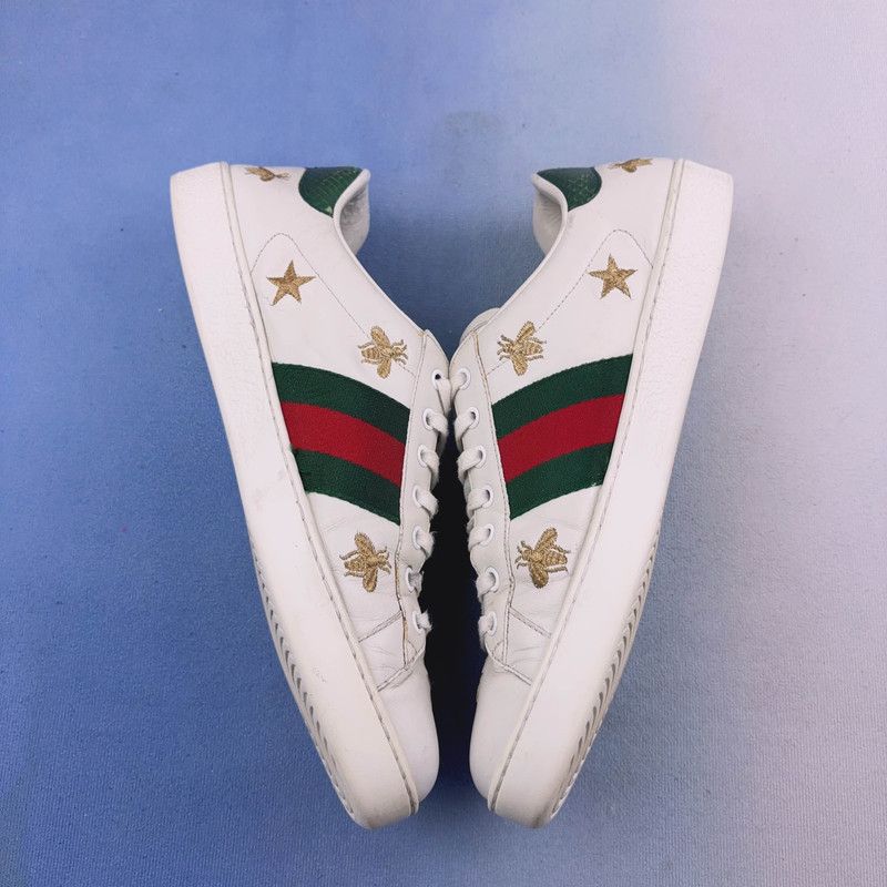 Gucci Gucci Ace Leather Embroidered Sneakers for Men Size US 10.5 / EU 43-44 - 7 Thumbnail