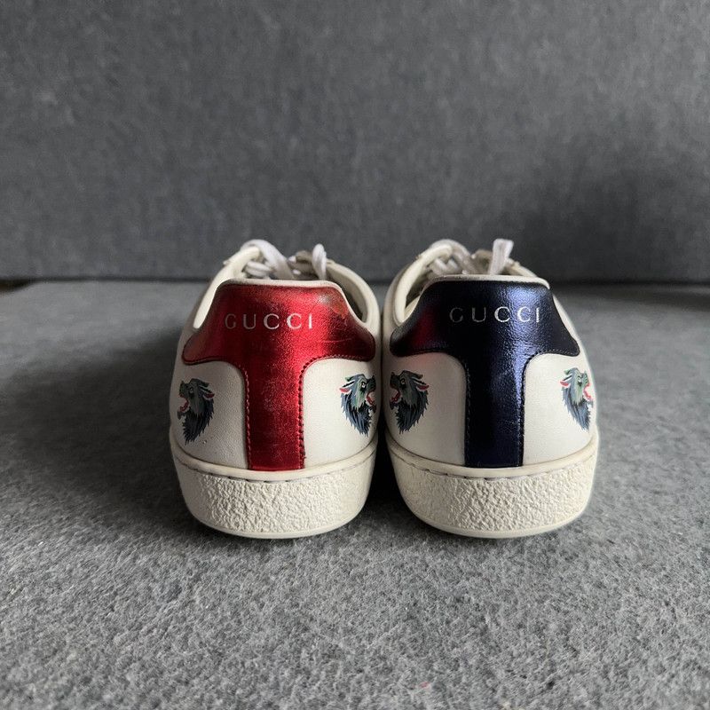 Gucci Gucci Ace Leather Wolf Emblem Low-Top Sneakers Size US 8.5 / EU 41-42 - 3 Thumbnail