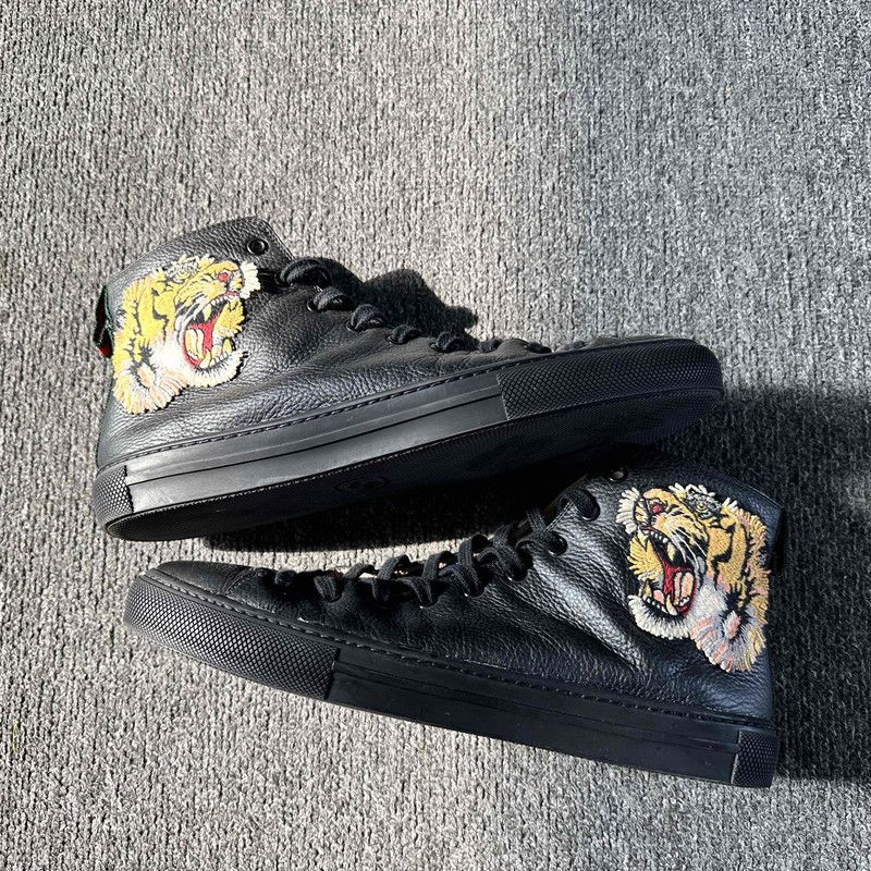 Gucci Gucci Black Tiger Head High-Top Sneakers Size US 8.5 / EU 41-42 - 7 Thumbnail