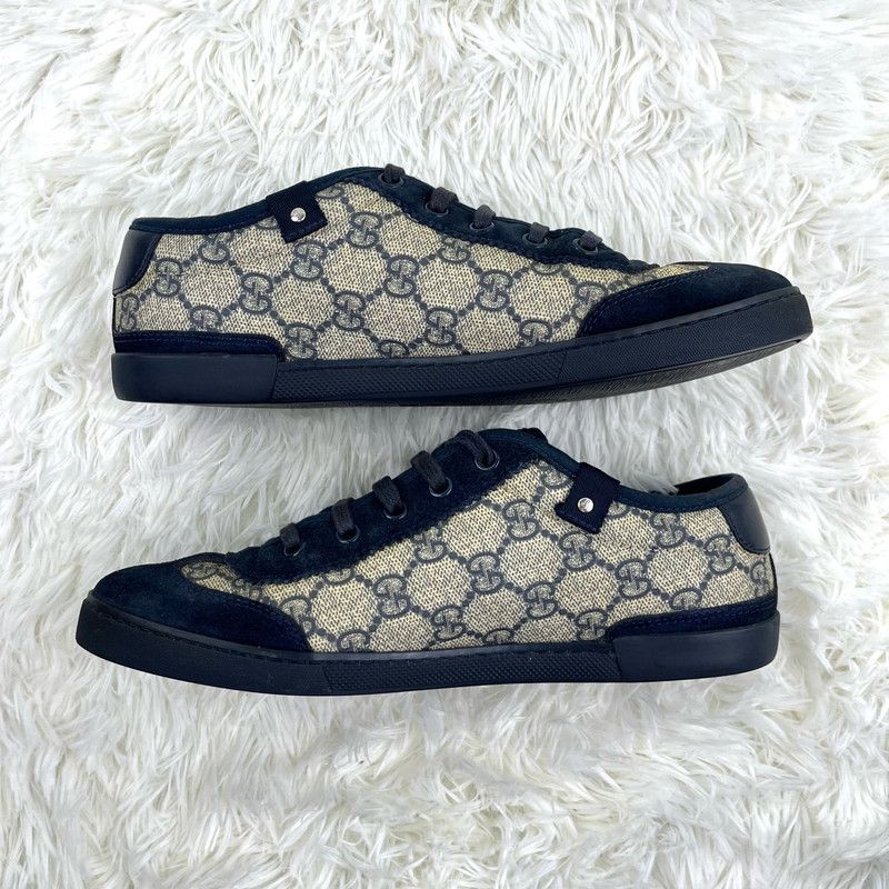 Gucci Gucci Blue Leather Casual Sneakers Size US 6.5 / EU 39-40 - 5 Thumbnail