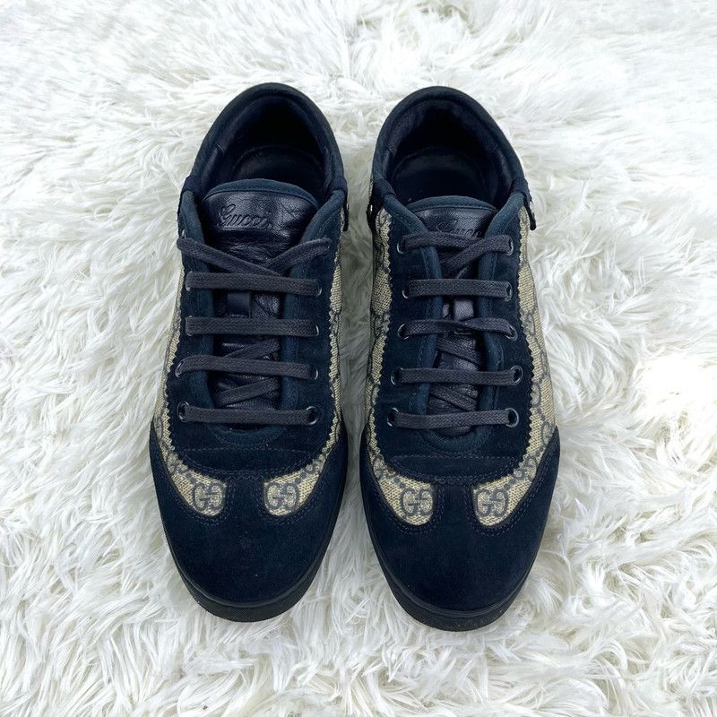 Gucci Gucci Blue Leather Casual Sneakers Size US 6.5 / EU 39-40 - 2 Thumbnail