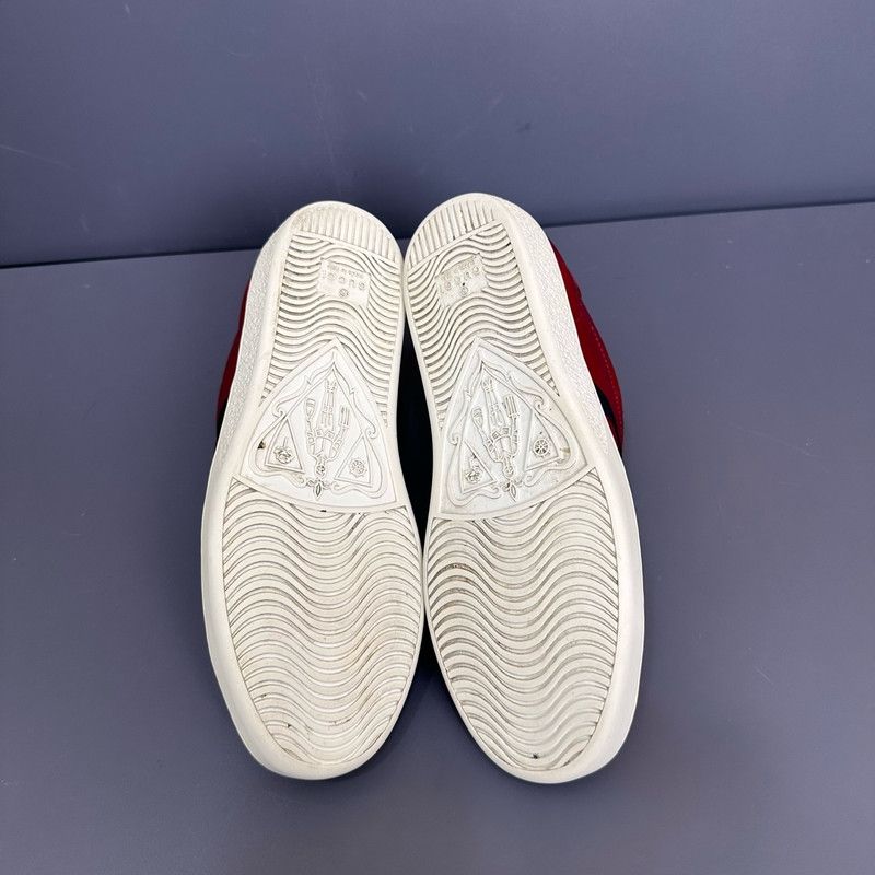 Gucci Gucci Ace Leather Low-Top Sneakers in Red Size US 5.5 / EU 38 - 6 Thumbnail