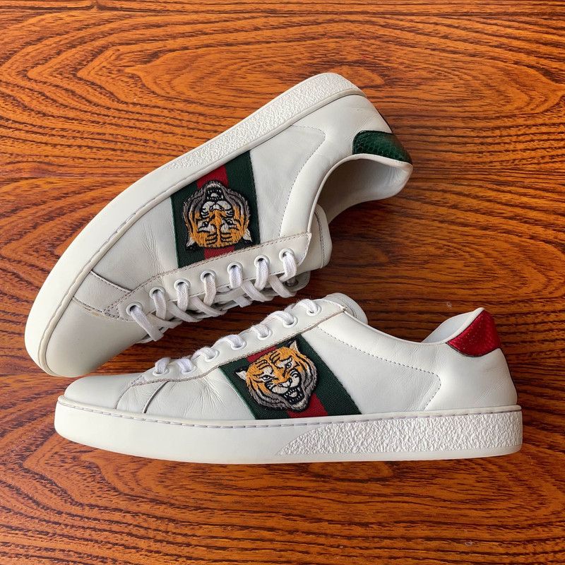 Gucci Gucci Ace Tiger Embroidered Low-Top Sneakers Size US 8 / EU 41 - 9 Thumbnail