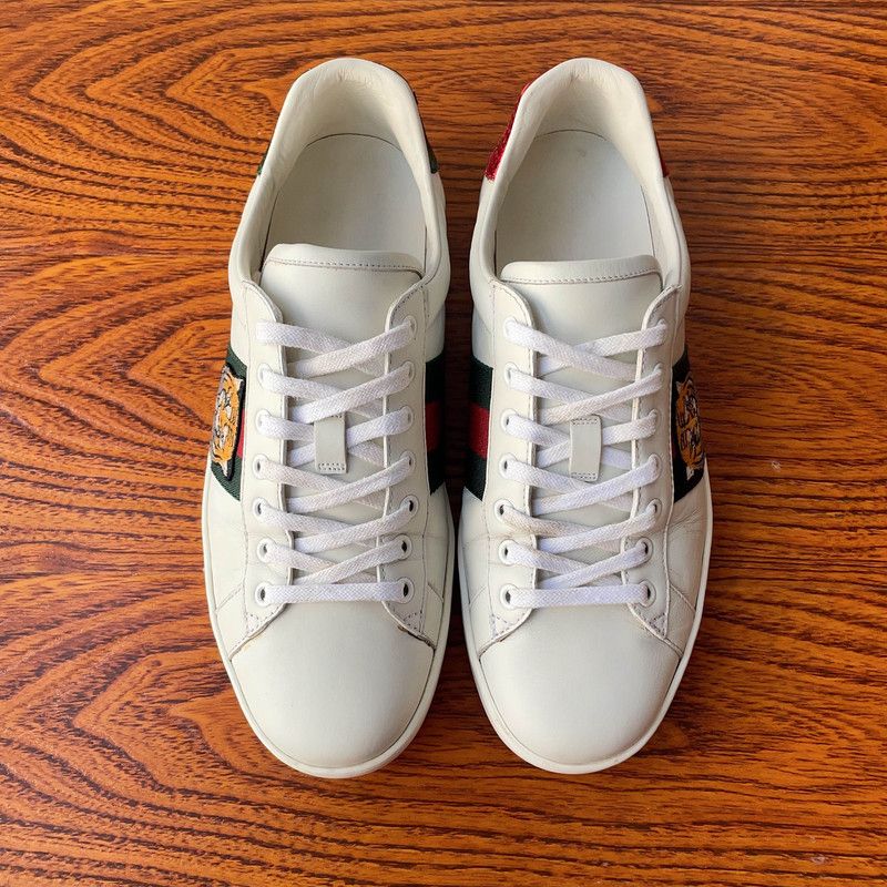 Gucci Gucci Ace Tiger Embroidered Low-Top Sneakers Size US 8 / EU 41 - 2 Thumbnail