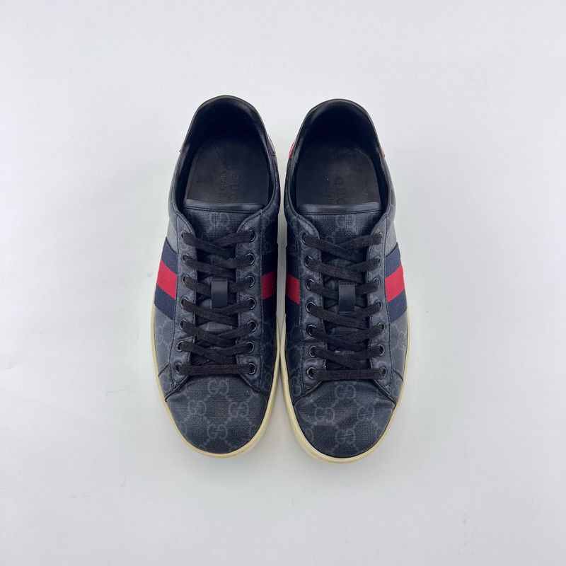 Gucci Gucci Black Ace GG Supreme Fashion Sneakers Size US 8 / EU 41 - 2 Thumbnail
