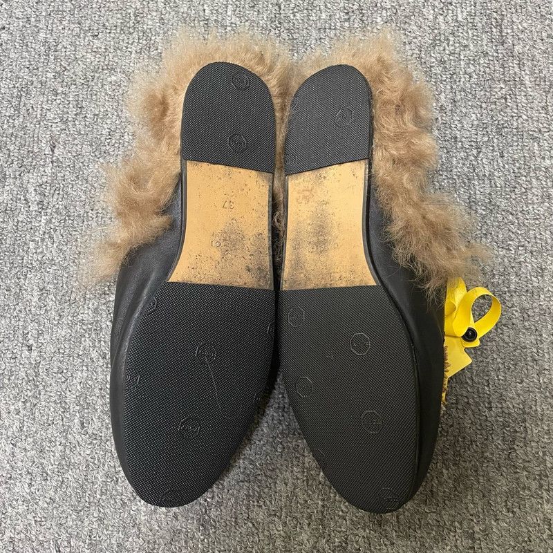 Gucci Gucci Black Tiger Embroidered Fur Slides Size US 6.5 / EU 39-40 - 6 Thumbnail