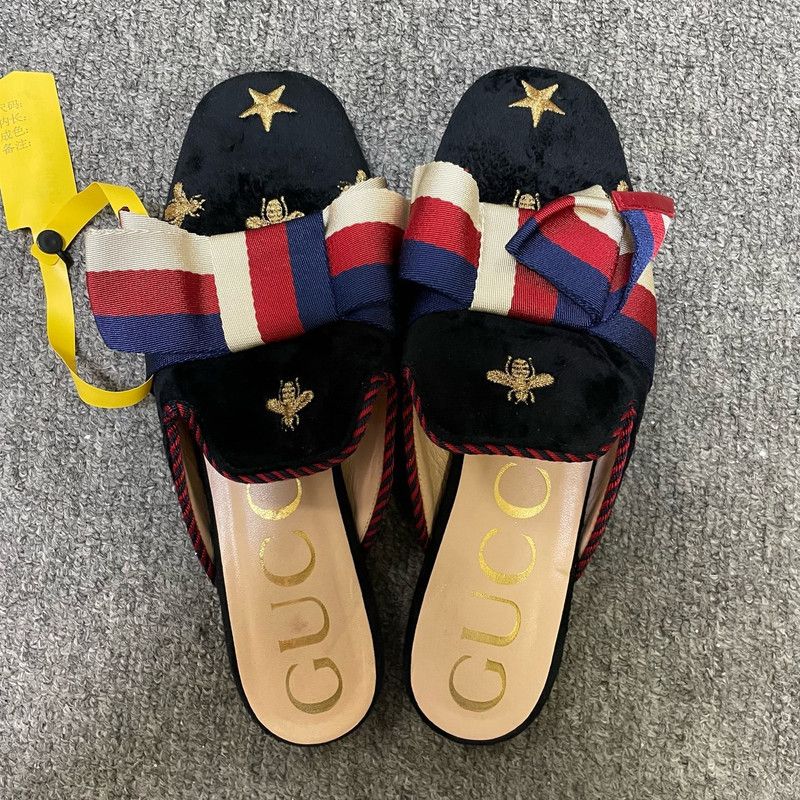 Gucci Gucci Embroidered Velvet Slippers with Bee Size US 6.5 / EU 39-40 - 3 Thumbnail
