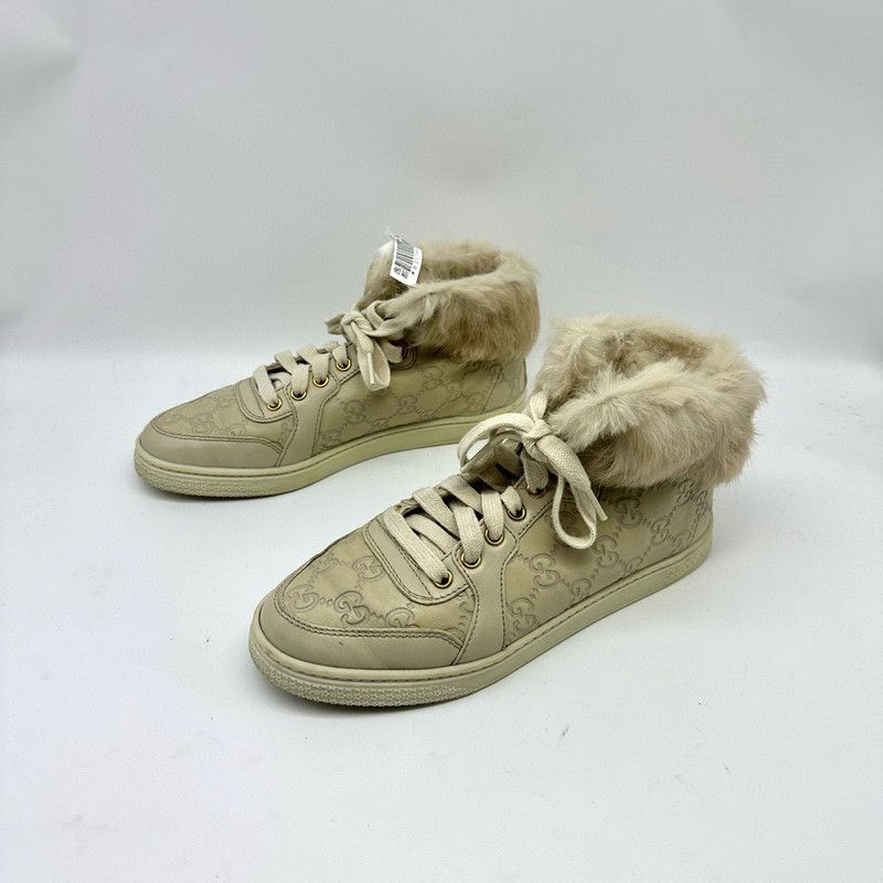 Gucci Gucci Monogram High-Top Canvas Sneakers Size US 5.5 / EU 38 - 2 Thumbnail