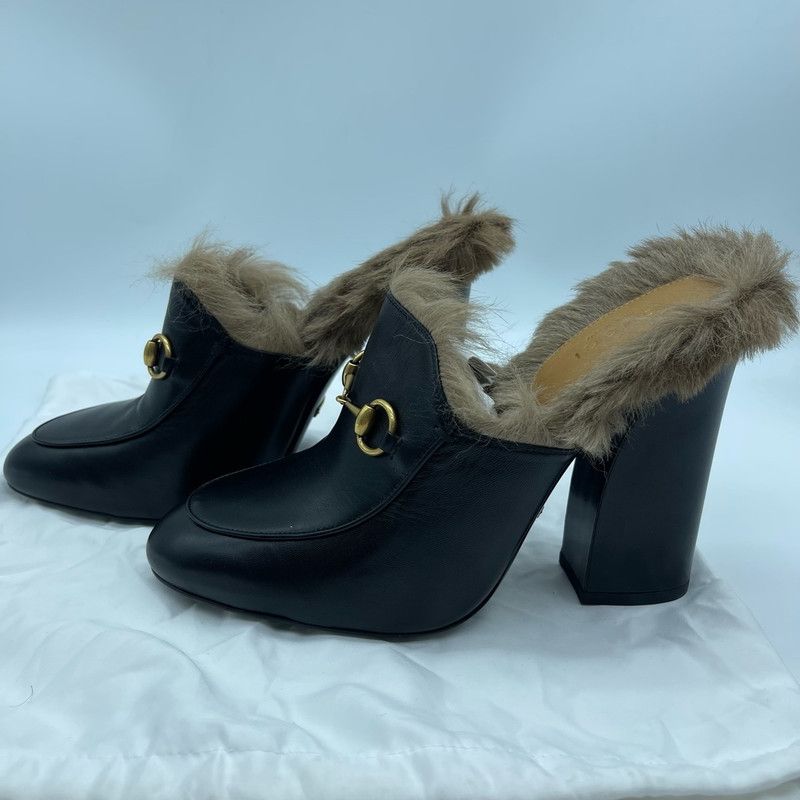 Gucci Gucci Black High Heel Mules with Horsebit Size US 7.5 / EU 40-41 - 2 Thumbnail