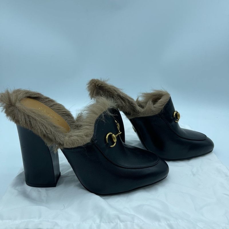 Gucci Gucci Black High Heel Mules with Horsebit Size US 7.5 / EU 40-41 - 3 Thumbnail