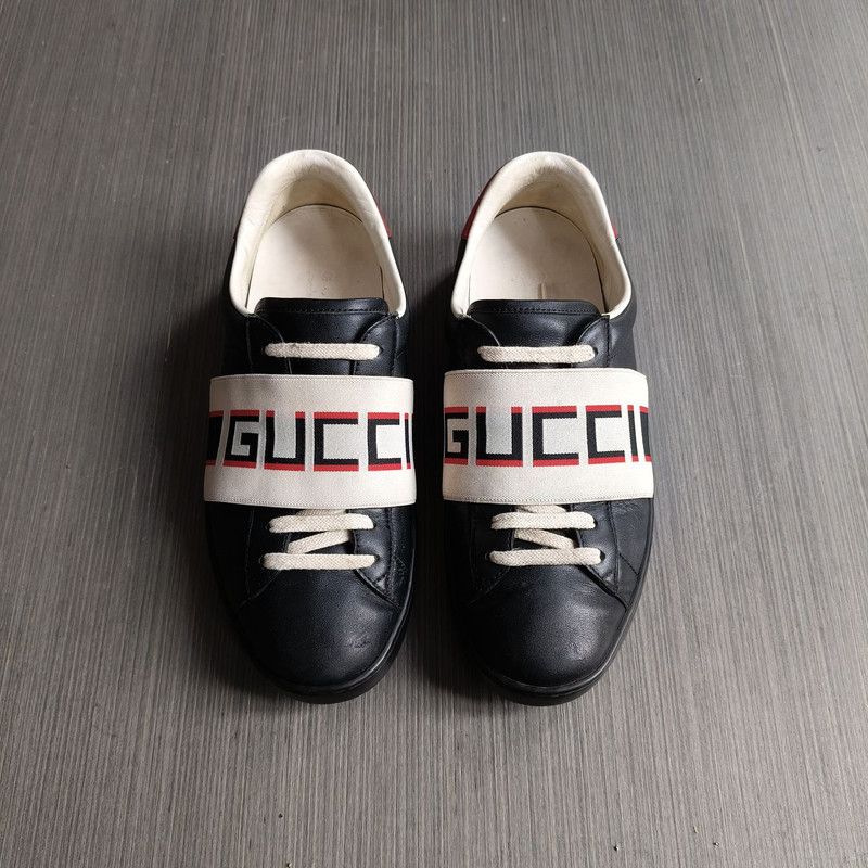 Gucci Gucci Ace Leather Stripe Low Sneakers for Men Size US 8.5 / EU 41-42 - 2 Thumbnail