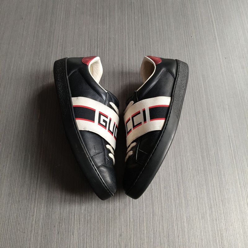 Gucci Gucci Ace Leather Stripe Low Sneakers for Men Size US 8.5 / EU 41-42 - 9 Thumbnail