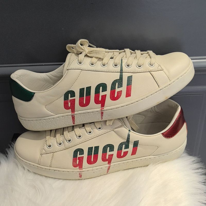 Gucci Gucci Ace Blade Distressed Sneakers for Men Size US 8.5 / EU 41-42 - 6 Thumbnail